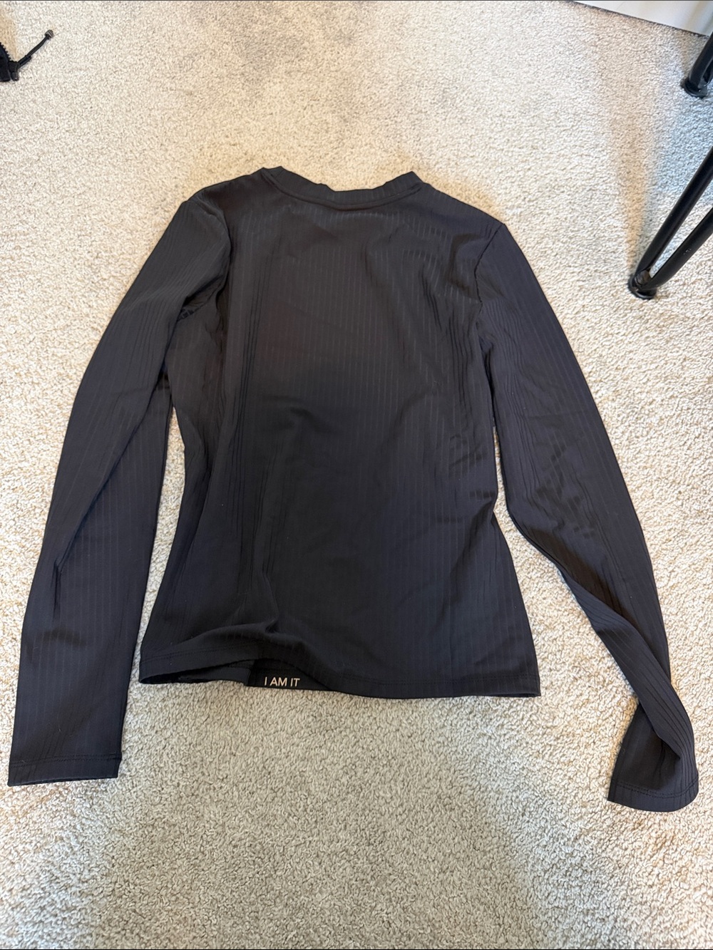 RHONE Black Ribbed Long-Sleeve Crewneck Top - Picture 3 of 3